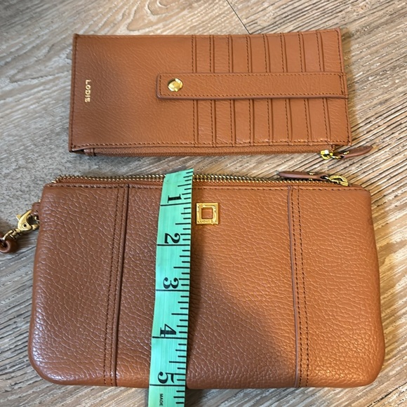 Lodis brown leather wristlet purse/wallet with removable strap. - Picture 12 of 12